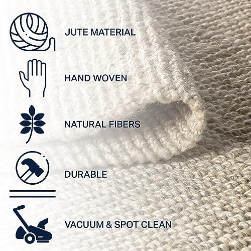 JONATHAN Y Pata Hand Woven Chunky Jute Light Ivory Indoor Area Rug, 3x5, Bohe...
