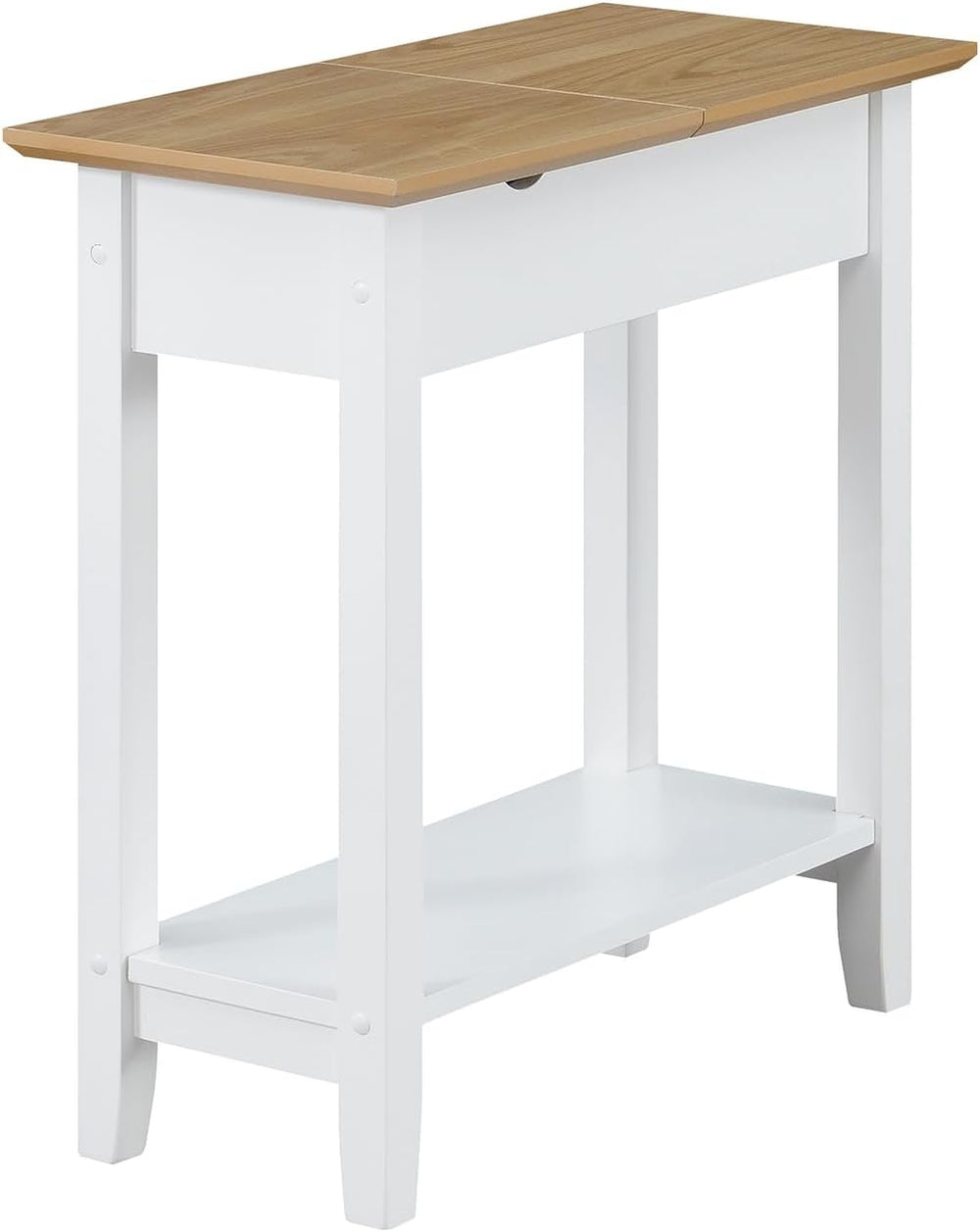 HomeStock Cool Flip Top End Table with Charging Station, 23-in x11-In x24-In,...
