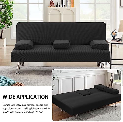 H.VERSAILTEX 4 Pieces Stretch Futon Covers Sofa Bed Slipcover with Removable ...