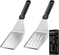 11.8-in 18/0 Stainless Steel Spatulas, Silicone Non-slip Handle, Brushed Metal by MUJINON
