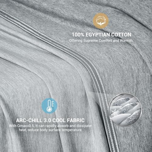 Elegear Arc-Chill 3.0 Cooling Blanket for Hot Sleepers, Twin Size, Grey