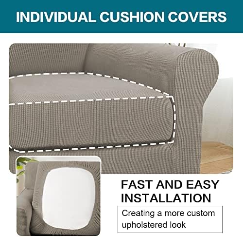 Turquoize 2 Piece Chair Covers Chair Slipcovers for Living Room Armchair Couc...