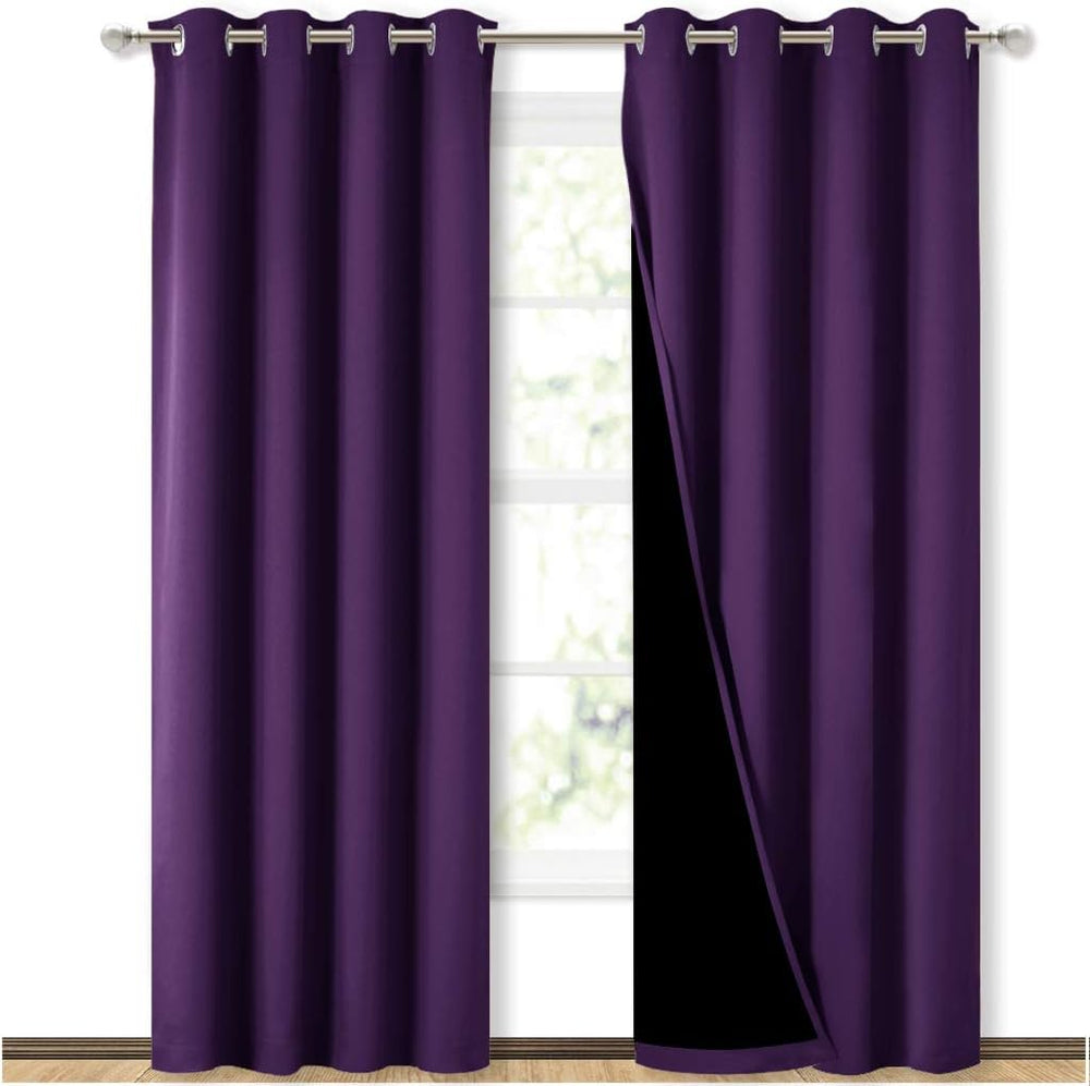 NICETOWN Royal Purple Blackout Curtains for Living Room 52" x 84" 2...