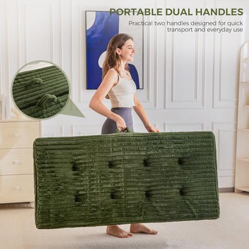 MAXYOYO Folding Sofa Couch Bed, 6 Inch Tri-Fold Floor Sofa Bed, Folding Mattr...