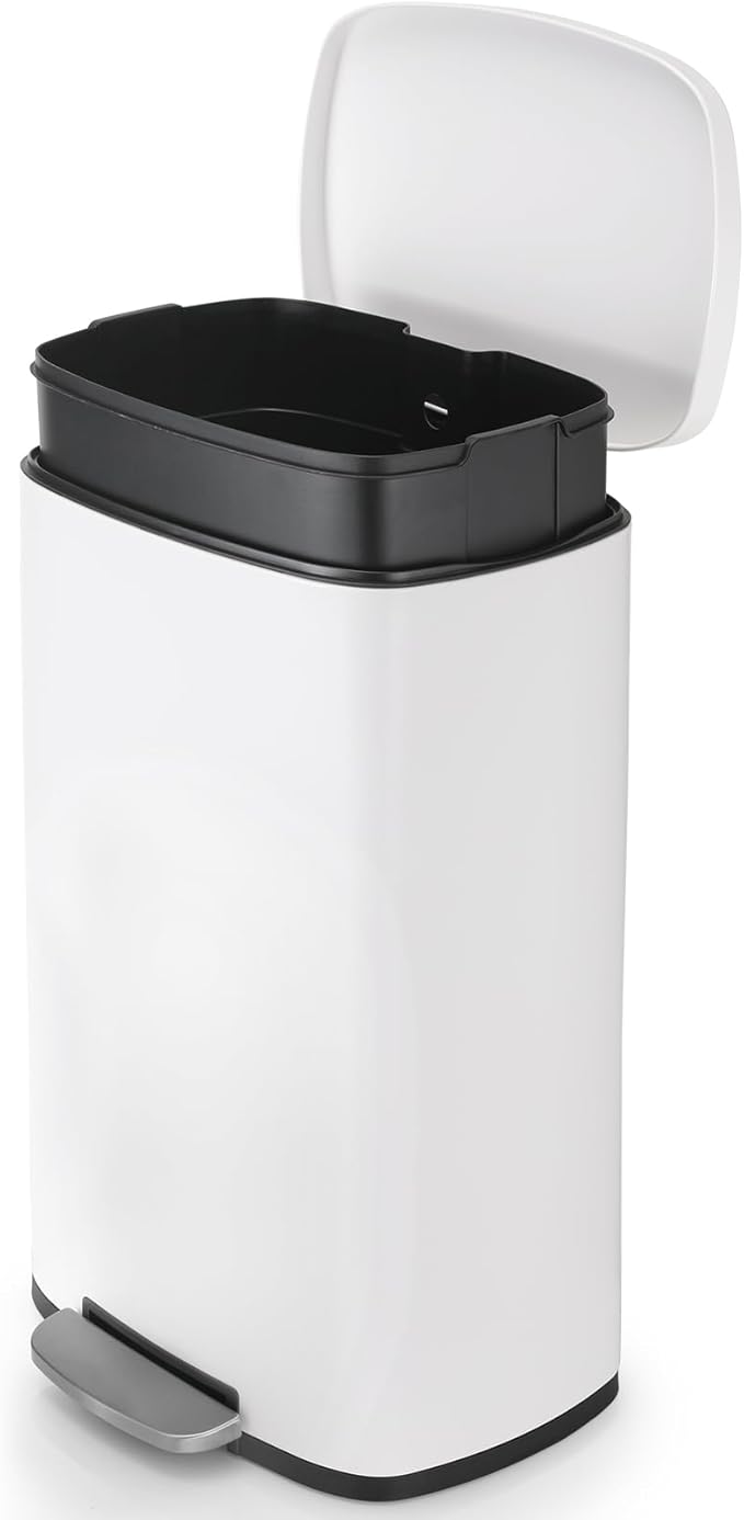 13.2 Gal Kitchen Trash Can, 50L Recycling or Garbage Bin, Brushed Stainless by ComfyCorner