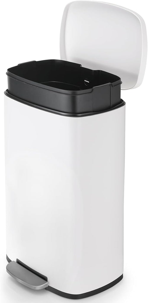 13.2 Gal Kitchen Trash Can, 50L Recycling or Garbage Bin, Brushed Stainless by ComfyCorner