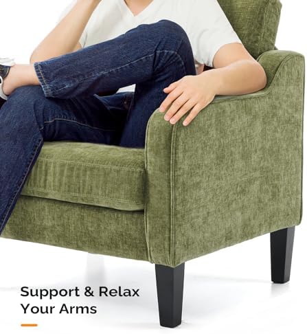 VINGLI Olive Green Accent Chair, Upholstered Armchair for Living Room
