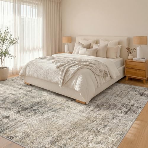 6x9 Neutral Taupe Brown Vintage Rug for Living Room, Bedroom Under Bed, Dinin...