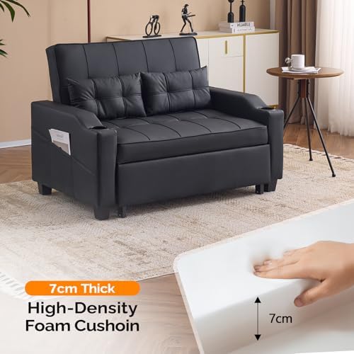 VINGLI Convertible Loveseat Sleeper Sofa Bed, Pullout Couch for Living Room