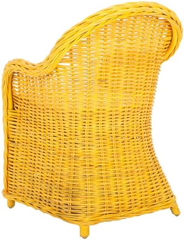 SAFAVIEH Callista Club Rattan Accent Chair, 24" Coastal Yellow SEA7001A