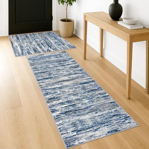 SIILOOM Set of 2, 2x3&2x6 Small Washable Area Rug Entryway Kitchen Runner
