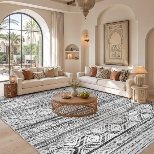 cotiled Boho 12x15 Area Rug for Living Room: Large Moroccan Washable Rug