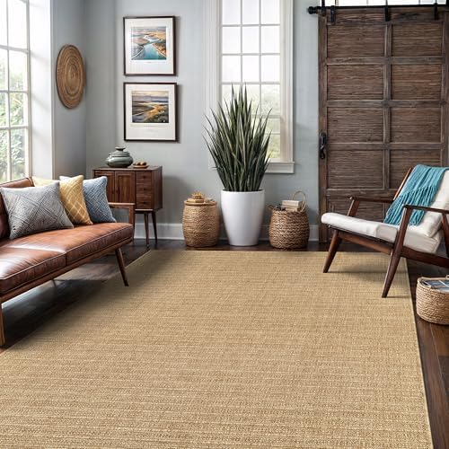 Washable Easy Jute Rug 9x12 Indoor Outdoor Rug Striped Fiber Rug Area Rug Boh...