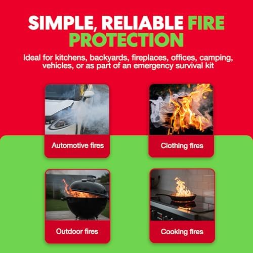 2-Pack Emergency Fire Blanket - ASTM Certified Fire Suppression Blanket for H...