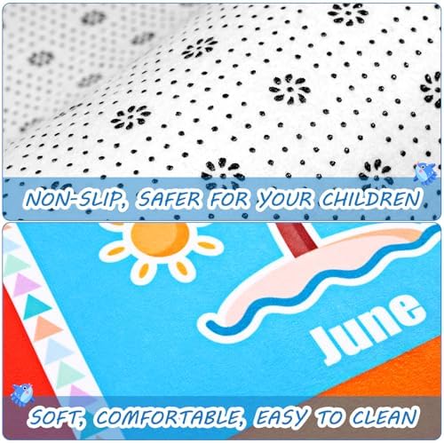 PartyKindom Kids Play Rug Mat Playmat with Non-Slip Design (78.7 x 59 inch)