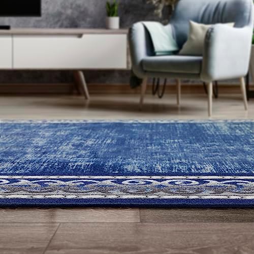 Antep Rugs Alfombras Bordered Modern 8x10 Non-Slip (Non-Skid) Low Pile Rubber...