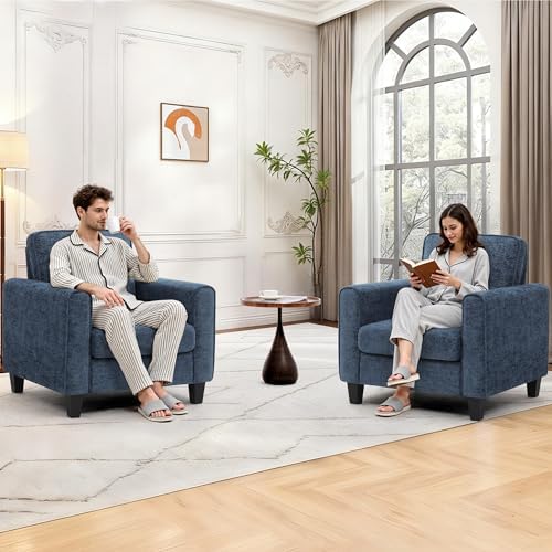 Accent Chairs for Living Room, Upholstered Living Room Chairs, Mid Century Mo...