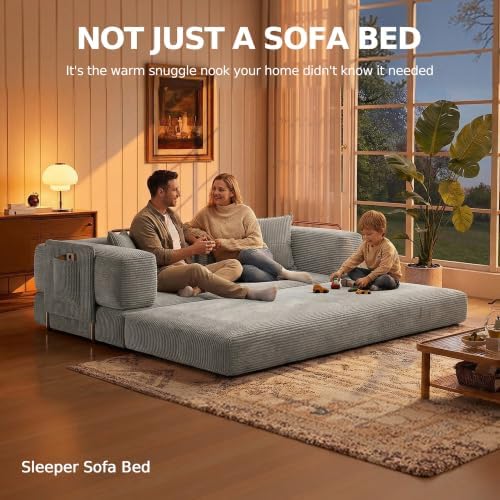 MoonSpeak 78.8'' Futon Sofa Bed, Boneless Couches for Living Room