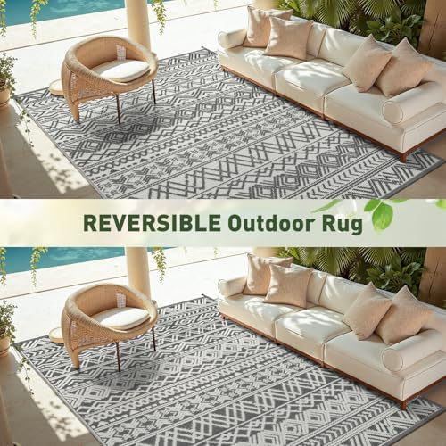 MontVoo Outdoor Rug Carpet Waterproof 9x18 Outdoor Patio Rug Mat Reverisble P...