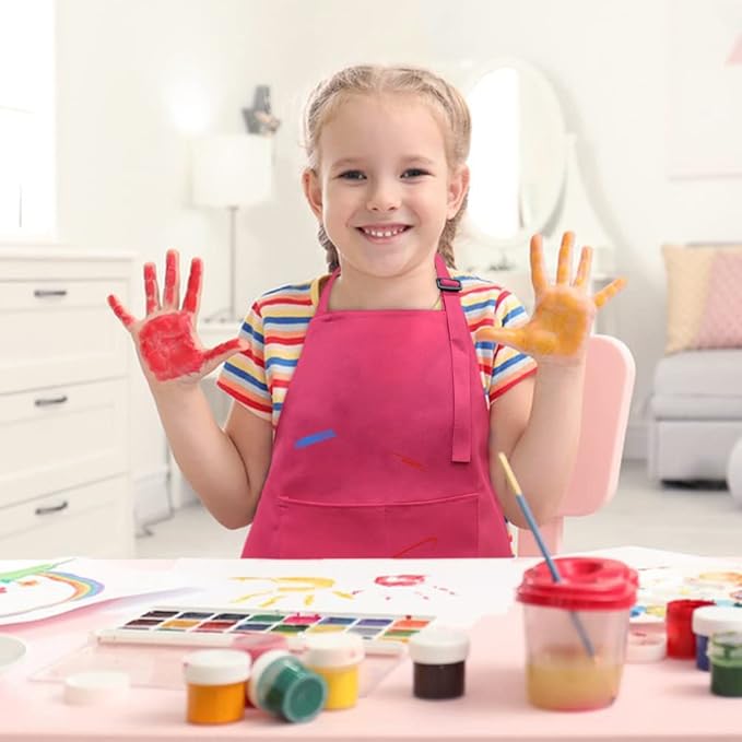 SINLAND Kids Apron with Pocket 2 Pack Children Chef Apron - Image 3
