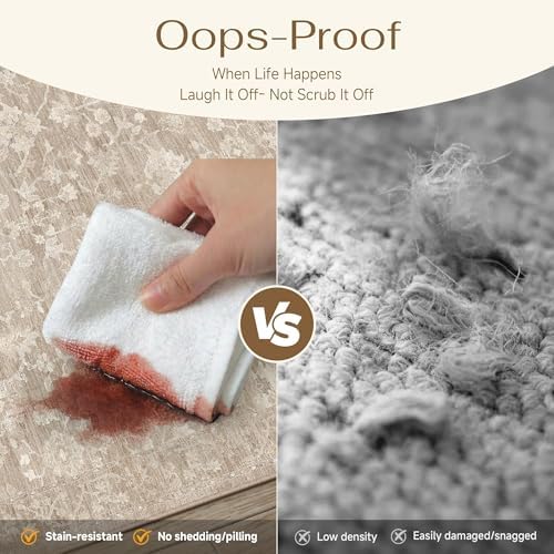 HUGEAR 8x10 Beige Neutral Area Rugs Washable Rug Carpet