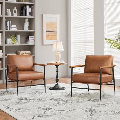 Yaheetech Accent Chair, Modern Living Room Chair, Retro Brown