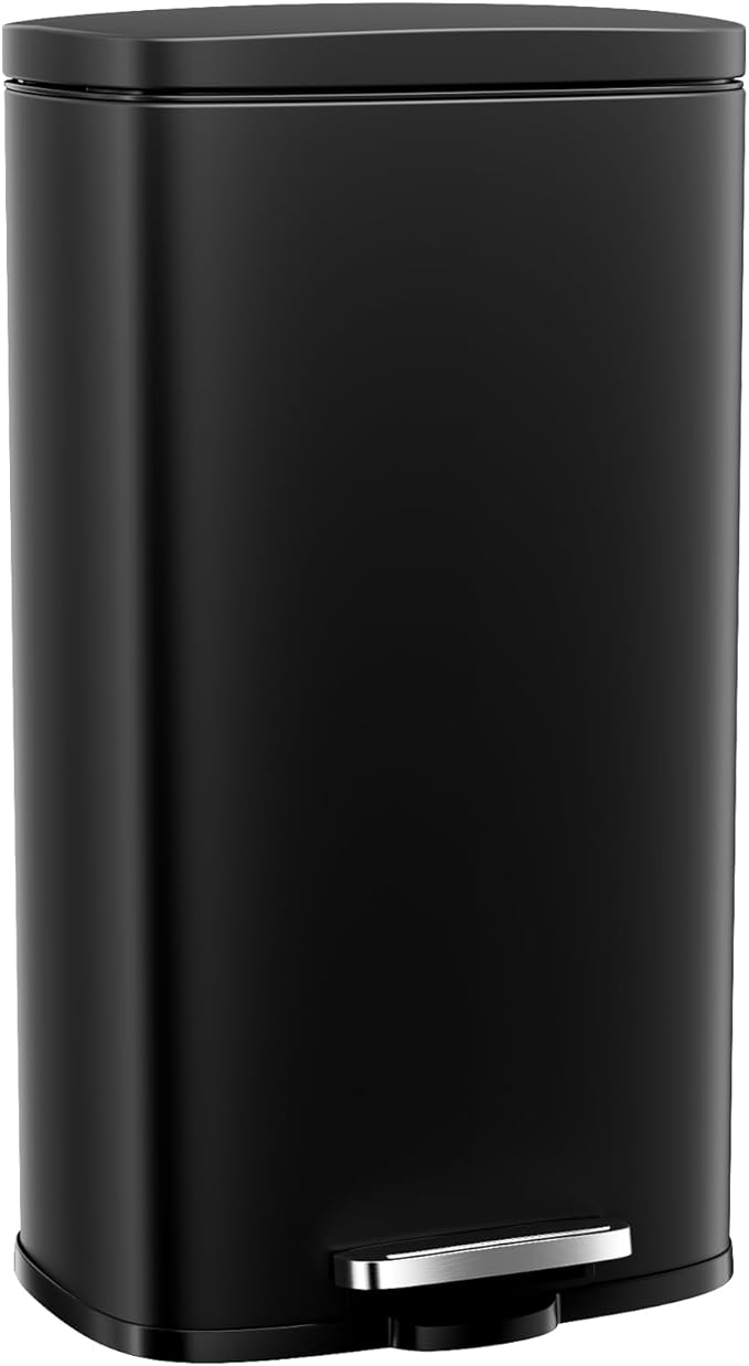 Arlopu13.2 Gallon Step Trash Can, Stainless Steel Garbage Bin, Soft-Close by Arlopu