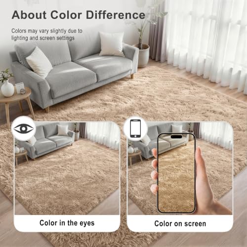 8x10 area rug living room bedroom: fluffy plush shown in use