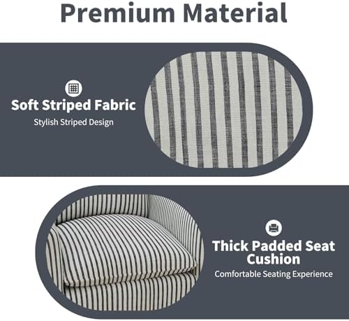 INZOY Swivel Accent Square Chair with Thick Padded Backrest Cushion, Swivel R...