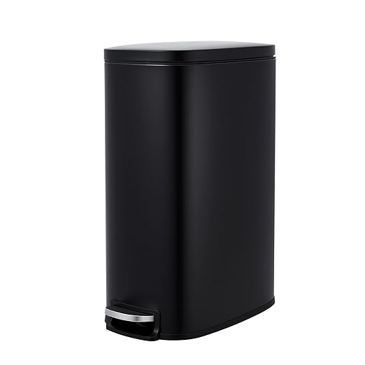 Garvee 13 Gallon Slim Kitchen Trash Can, Narrow Stainless Steel Step-On Pedal by Garvee
