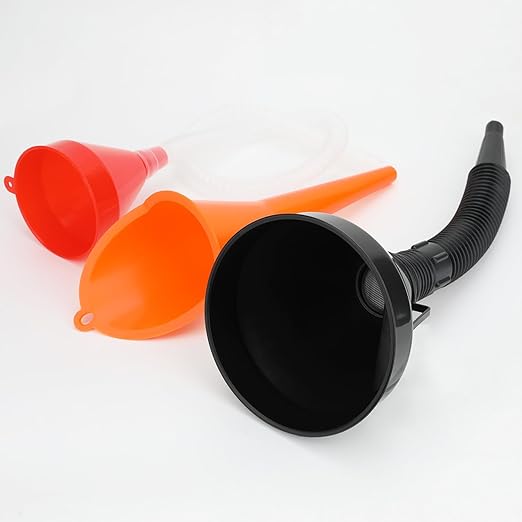 3 Pack Automotive Oil Funnel Set, Wide Mouth Fuel Funnels - Image 7