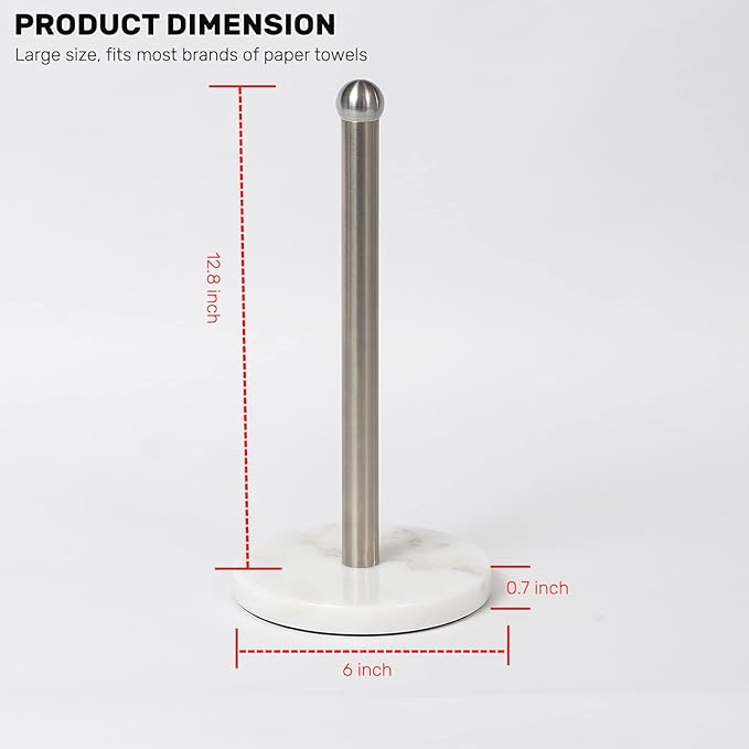 Paper Towel Holder with Sturdy Marble Base, Freestanding Paper Towel Holder - Image 6
