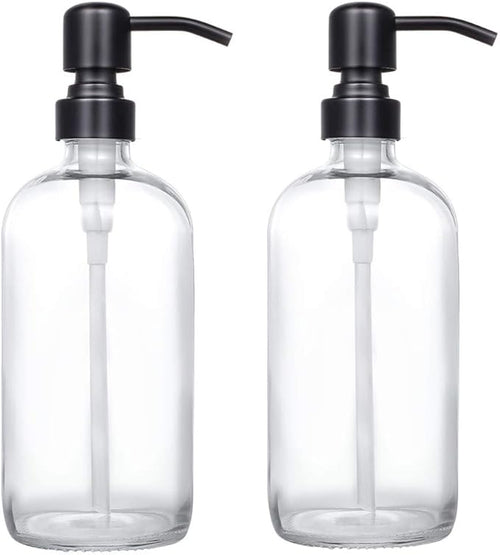 2 Pack Thick Clear Glass Pint Jar Soap Dispenser by Unknown