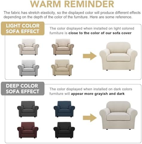 H.VERSAILTEX 2-Pieces Armchair Cover Chair Slipcovers with Arms Furniture Pro...