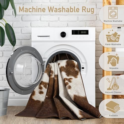 Foxmas 4x6 Cow Print Washable Rug