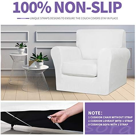 ZNSAYOTX Luxury Chair Slipcovers with Arms 2 Piece Stretch Chair Covers for L...