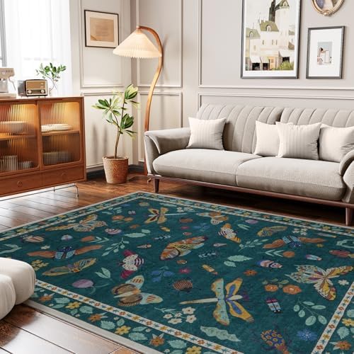 Lahome Insect 5x7 Area Rugs, Soft Bug Washable Rugs for Bedroom Living Room