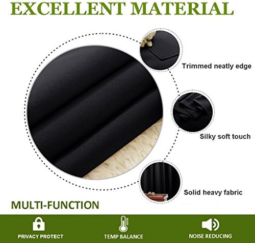 NICETOWN Black Room Divider Curtain for Patio 100" wide x 120" Long...