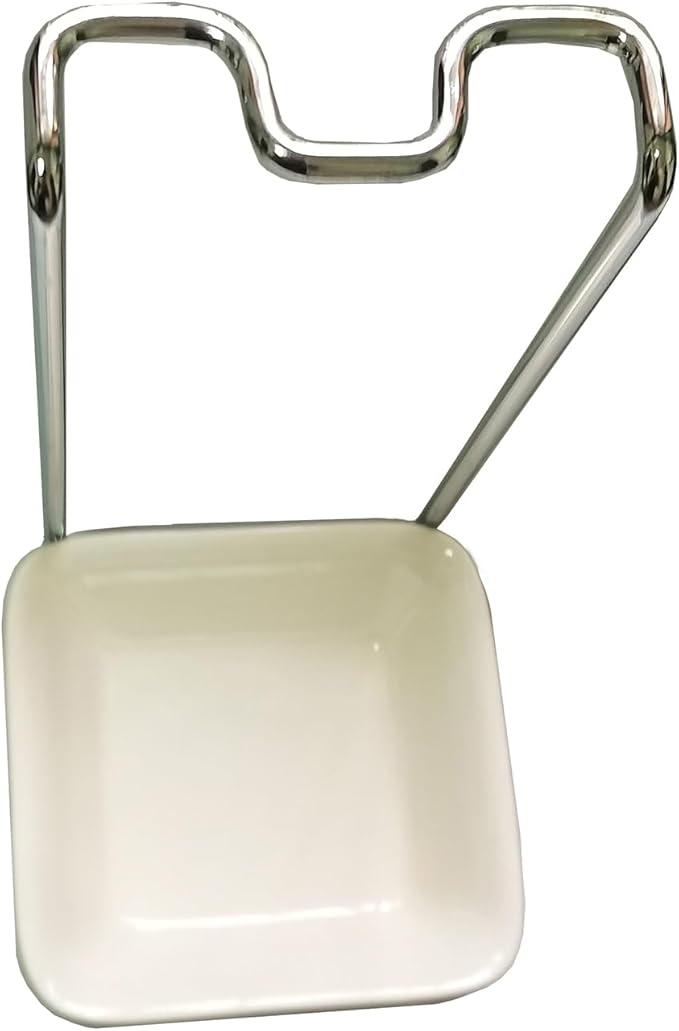 Steel Upright Ladle Holder Square White Ceramic Bowl Spoon Rest Rack Cooking - Image 6