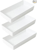 3 Pack White Plastic Drawer Organizer Tray Cutlery Utensil Makeups Drawer by ihomecooker