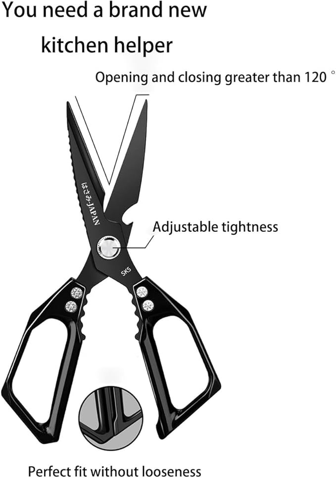 Multi-Purpose Rust Proof Kitchen Shears, Heavy Duty Meat Scissors, Dishwasher - Image 3