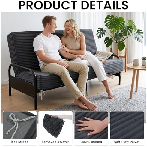HOMBYS 8 Inch Memory Foam Futon Mattress Full Size, Split Foldable Futons Sof...