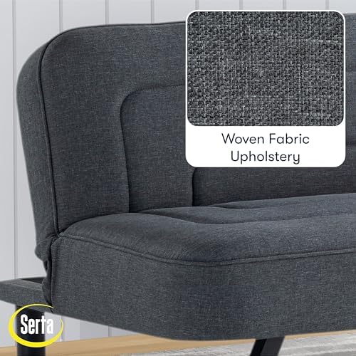 Serta Fairwood 66.1" Convertible Futon Sofa, Short Twin Size, Modern Boh...