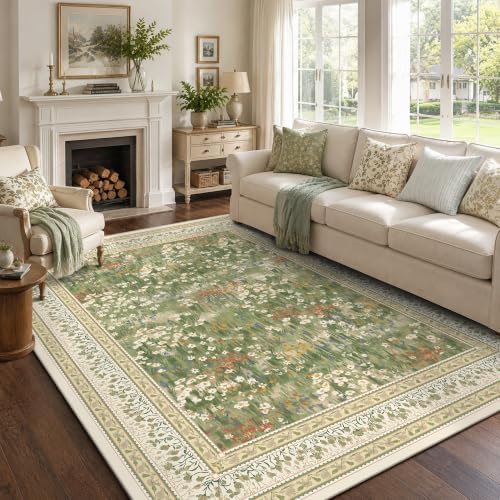 HelloTree 9x12 Floral Vintage Boho Area Rug for Large Living Room