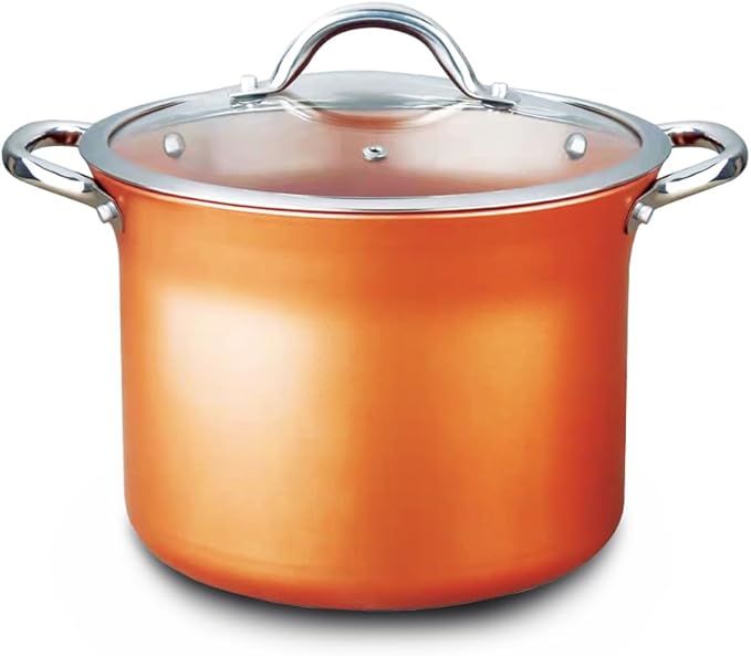 CONCORD 7 QT Copper Non Stick Stock Pot Casserole Coppe-Ramic Series Cookware by ConcordCookware