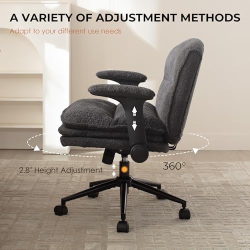 Dowinx Criss Cross Chair with Adjustable Flip-up Arms and Wheels, Comfort Erg...