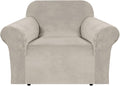 H.VERSAILTEX Stretch Velvet Armchair Cover Couch Covers 1 Cushion Chair by HVERSAILTEX