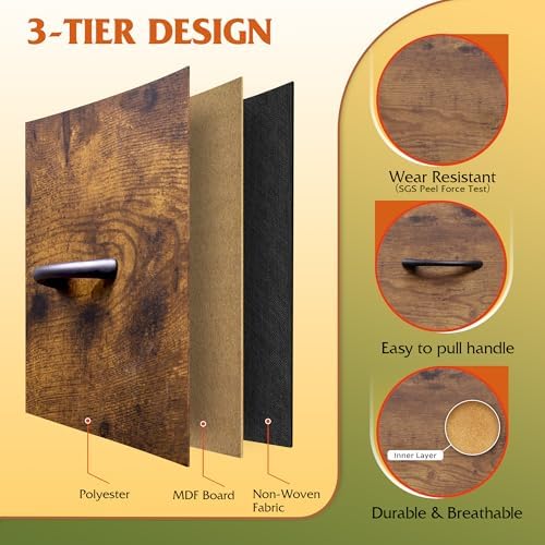 WLIVE Tall Dresser for Bedroom, Rustic Brown Wood Grain Print