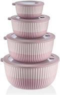 Mixing Bowls with Lids, 8-Piece Airtight Leak-Proof Nesting BPA-Free Bowl Set by Unknown