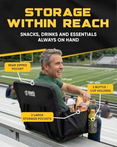 BRAWNTIDE Stadium Seat for Bleachers with Back Support - 3" Foam Cushion
